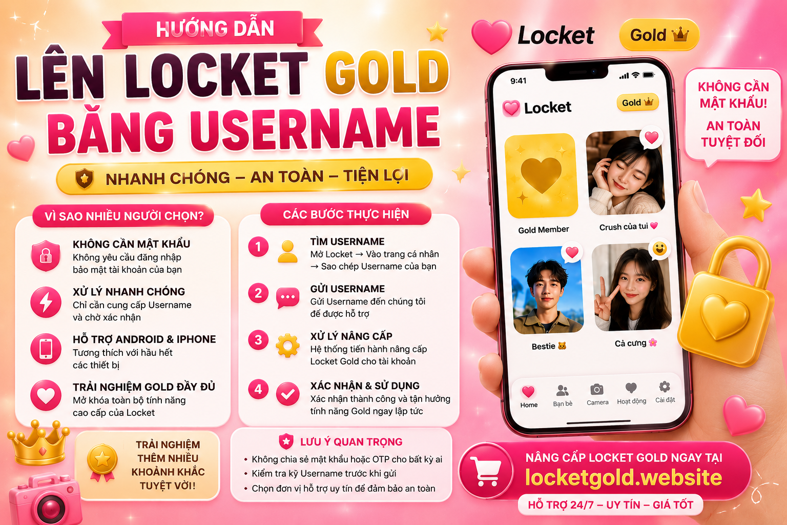 Hướng Dẫn Lên Locket Gold Bằng Username Nhanh Chóng 2026