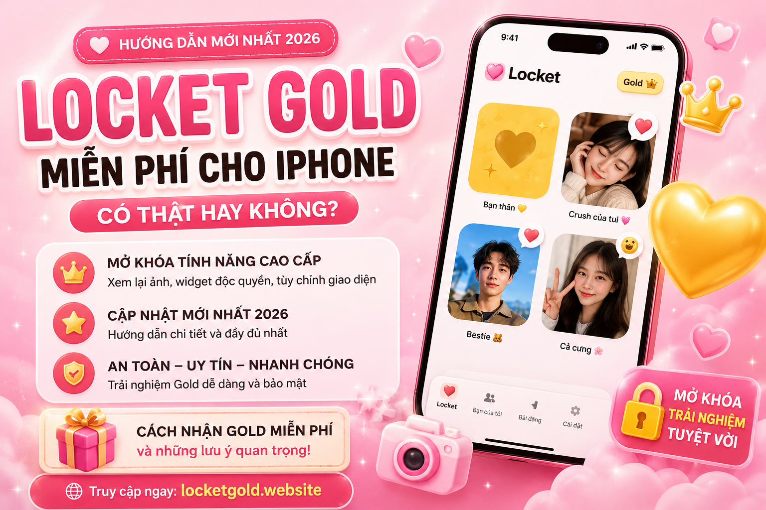 Locket Gold Miễn Phí Cho iPhone 2026 – Hướng Dẫn Mới Nhất